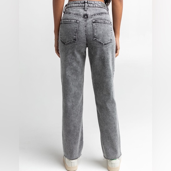 Tilly’s RSQ High Rise Straight Leg Jeans Size-24 - Picture 4 of 4